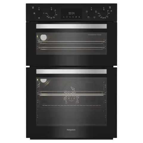 Hotpoint DIH 10D B Black Built-in Double Oven - 75L + 38L - A Energy Rating