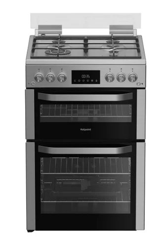Hotpoint HDG6GDCWX Stainless Steel Gas Cooker with 78L Main Oven and 34L Top Oven