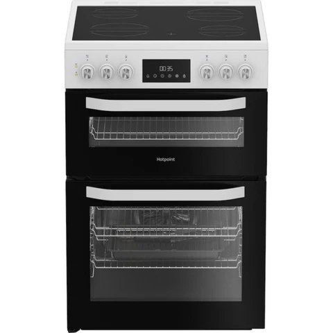 Hotpoint HDE6VDW White 60cm Freestanding Electric Cooker with 75L Capacity