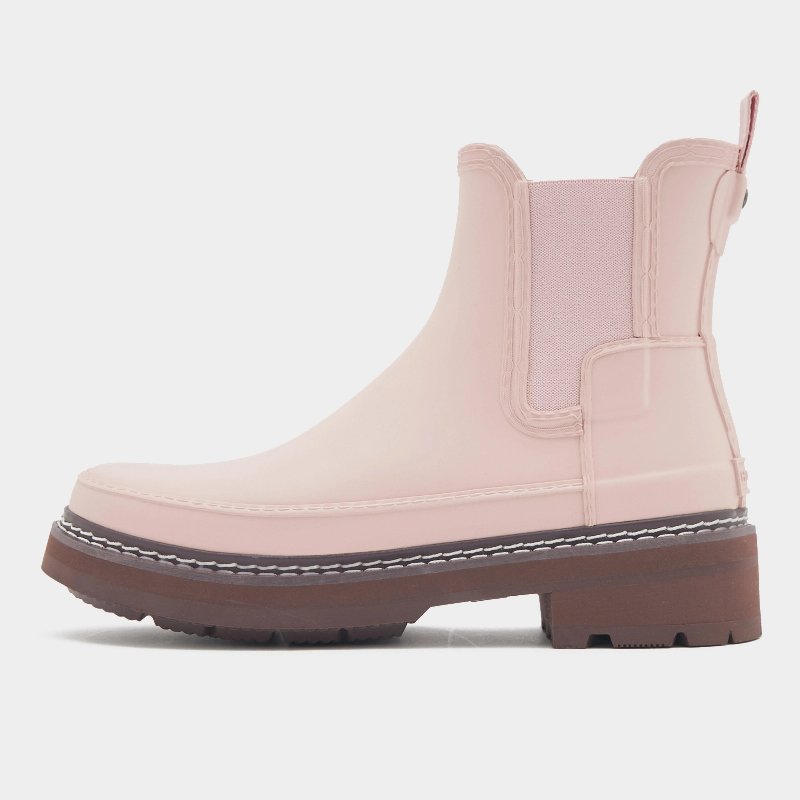 Hunter Women's Refined Stitch Detail Chelsea Wellington Boots in Pink