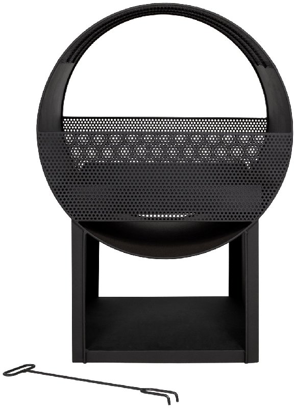 La Hacienda Camacha Perforated Double-Sided Steel Fireplace with Log Store