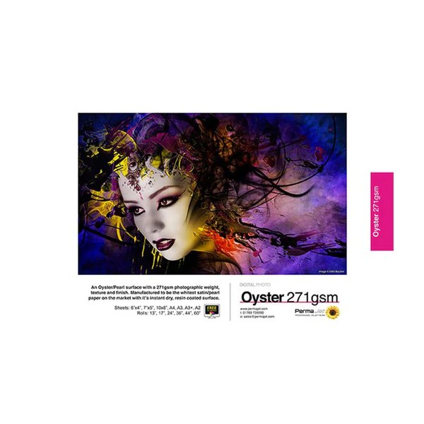 Permajet Oyster 271g Semi-Gloss Printing Paper, 10x8 Inches, 25 Sheets