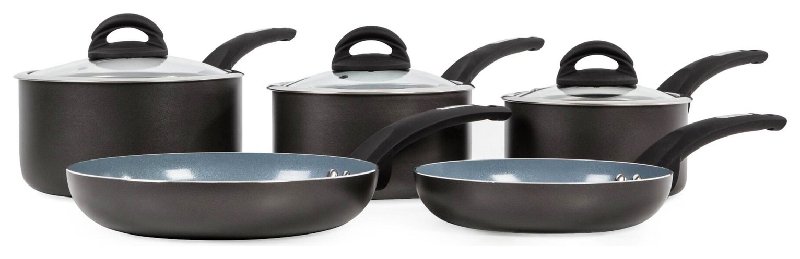 Tower Cerasure 5-Piece Aluminium Pan Set in Grey