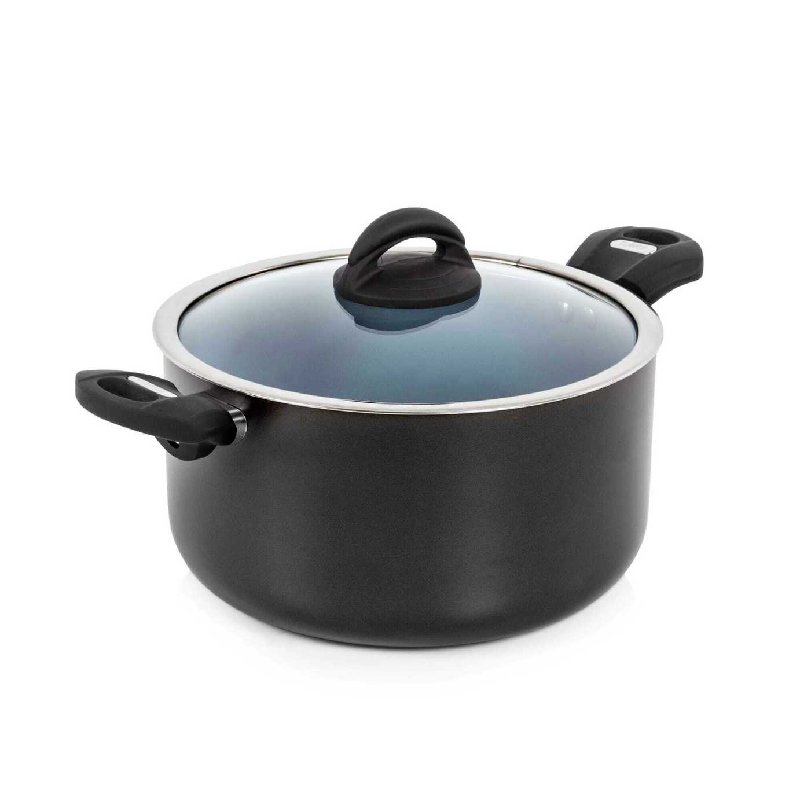 Tower Cerasure 24cm Stock Pot with 5.3 Litre Capacity and Tempered Glass Lid