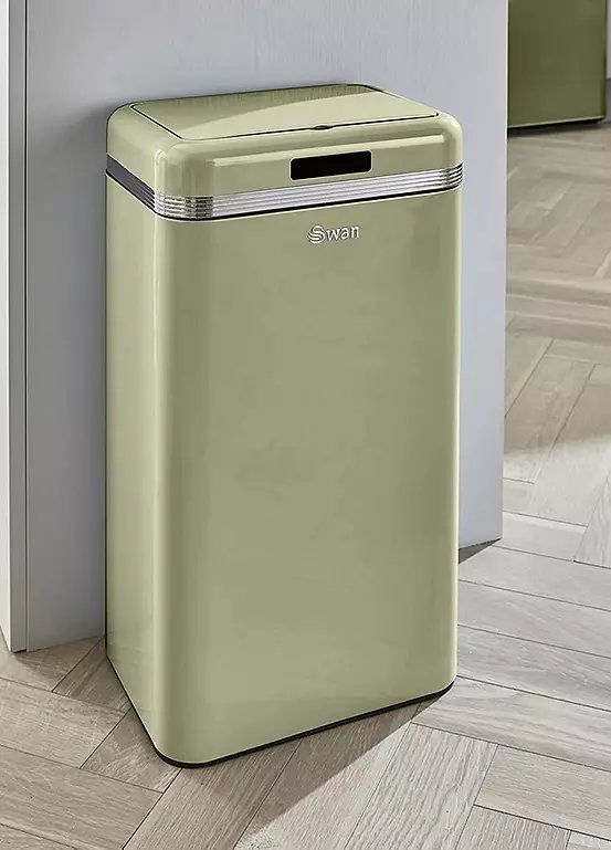 Swan Retro 45L Square Sensor Bin in Blue