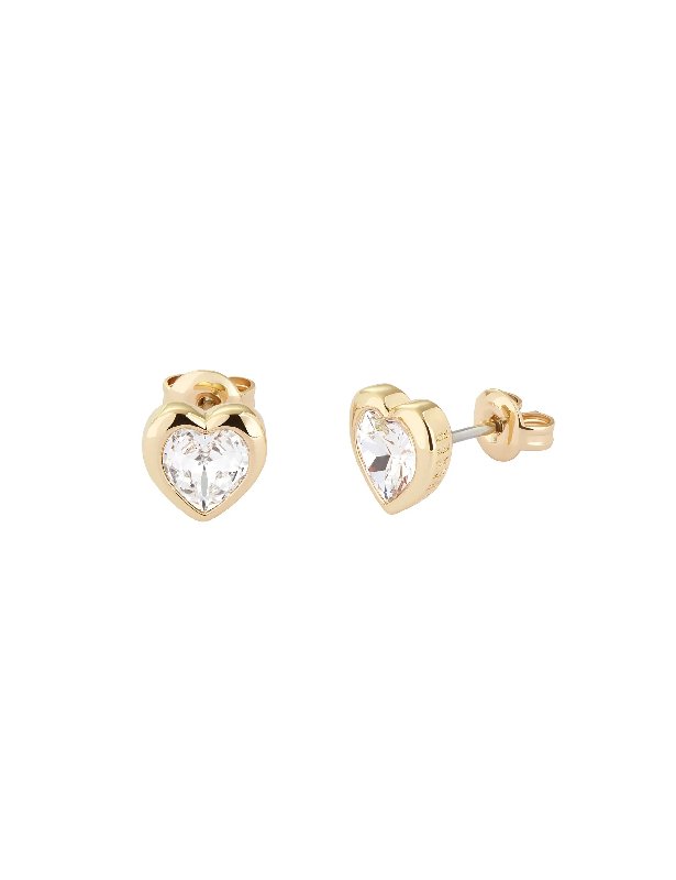 Ted Baker Han Crystal Heart Stud Earrings with Gold-Tone Plating