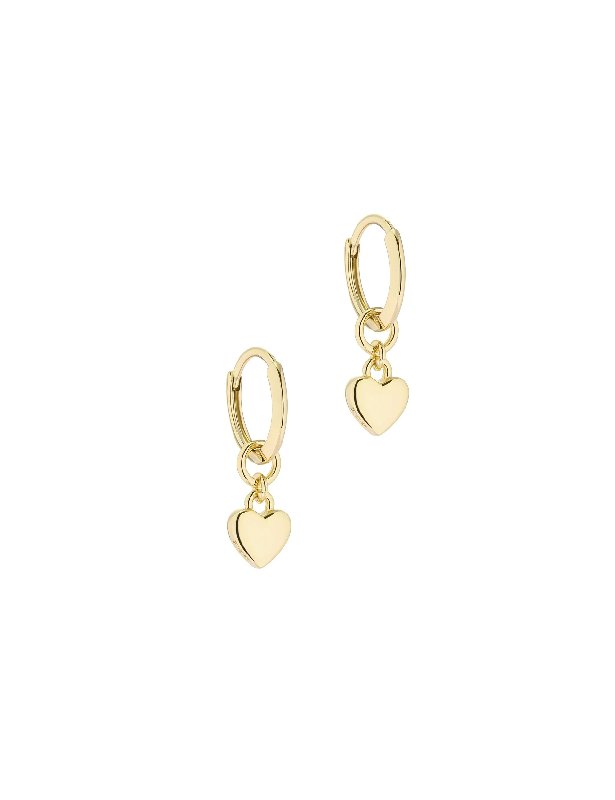 Ted Baker Harrye Tiny Heart Huggie Earrings in Gold Tone Plating