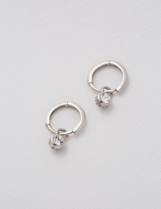 Ted Baker Sinalaa Crystal Huggie Earrings with Silver-Tone Plating