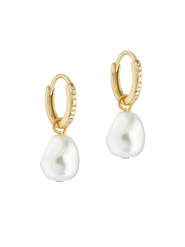 Ted Baker Periaa Pearl Huggie Earrings with Faux Baroque Pearl Pendant