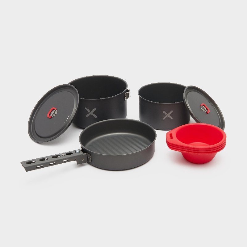OEX Grouppa Cookset - Dark Grey, 1.5L Pot, 1L Pot, 0.9L Frying Pan