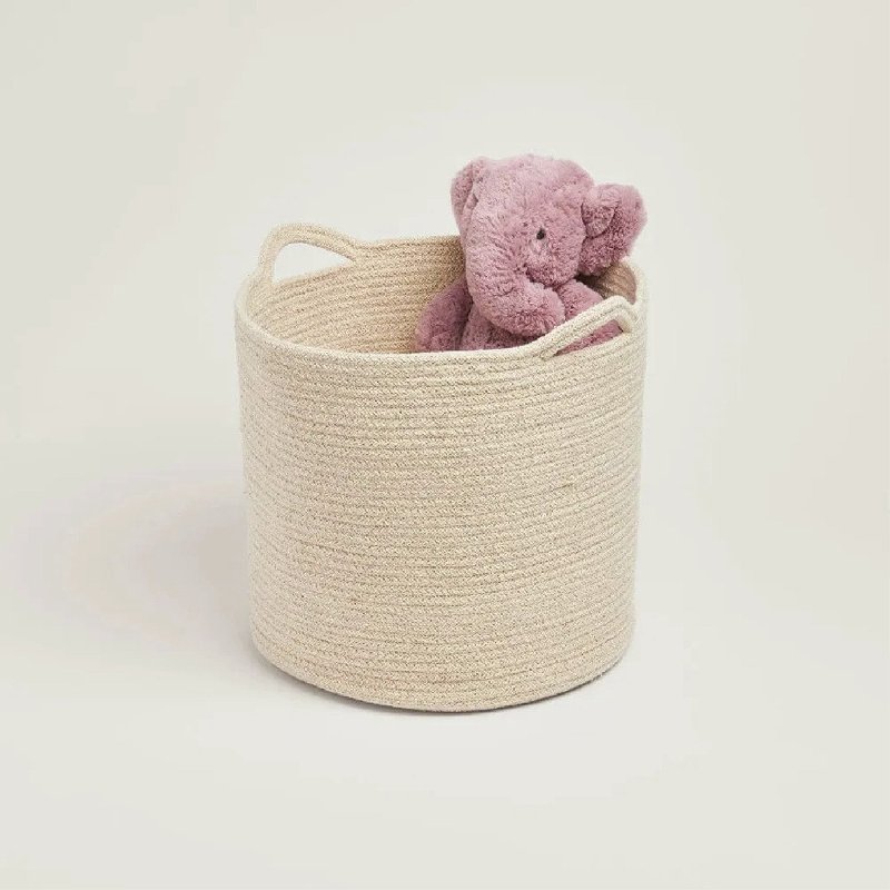 Great Little Trading Company Rope Storage Basket in Ivory, 28cm Cube