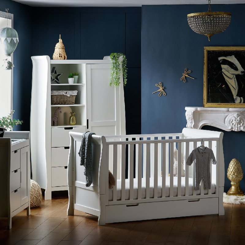 Obaby Stamford Classic Sleigh 3 Piece Nursery Set in White