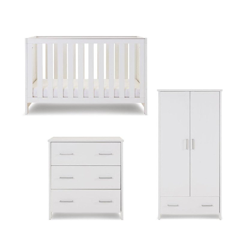 Obaby Nika 3-Piece Nursery Furniture Set - White