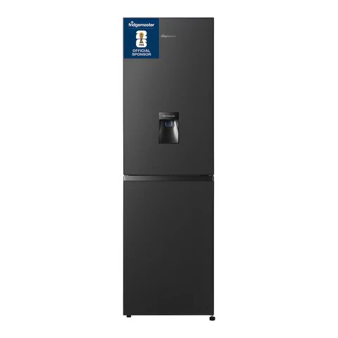 Fridgemaster MC55240DEB Black Fridge Freezer with 252L Capacity and Water Dispenser