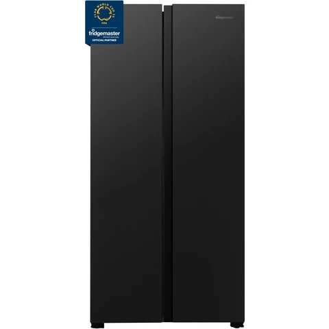Fridgemaster MS83430EB Black American Fridge Freezer, 441L Total Capacity, E Rated