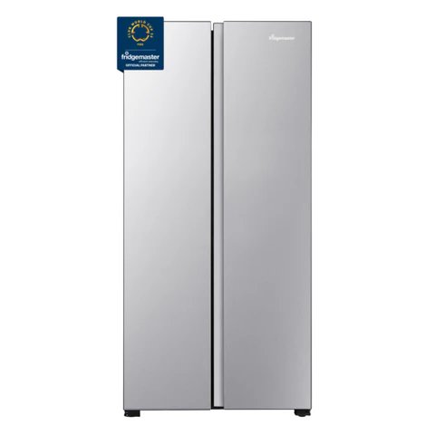 Fridgemaster MS83430ES Silver American Style Fridge Freezer, 441L, E Energy Rating