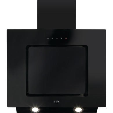 CDA EVA60BL 60cm Angled Chimney Cooker Hood in Black - Refurbished Grade A1