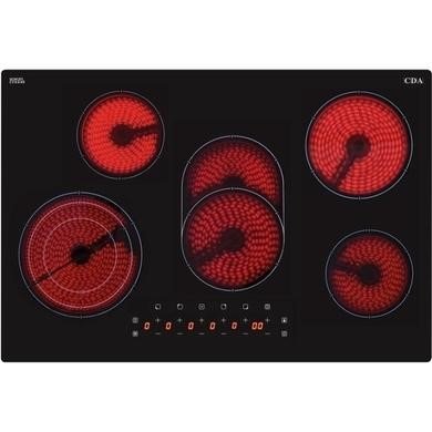 CDA HC7621FR 77cm 5 Zone Touch Control Ceramic Hob in Black