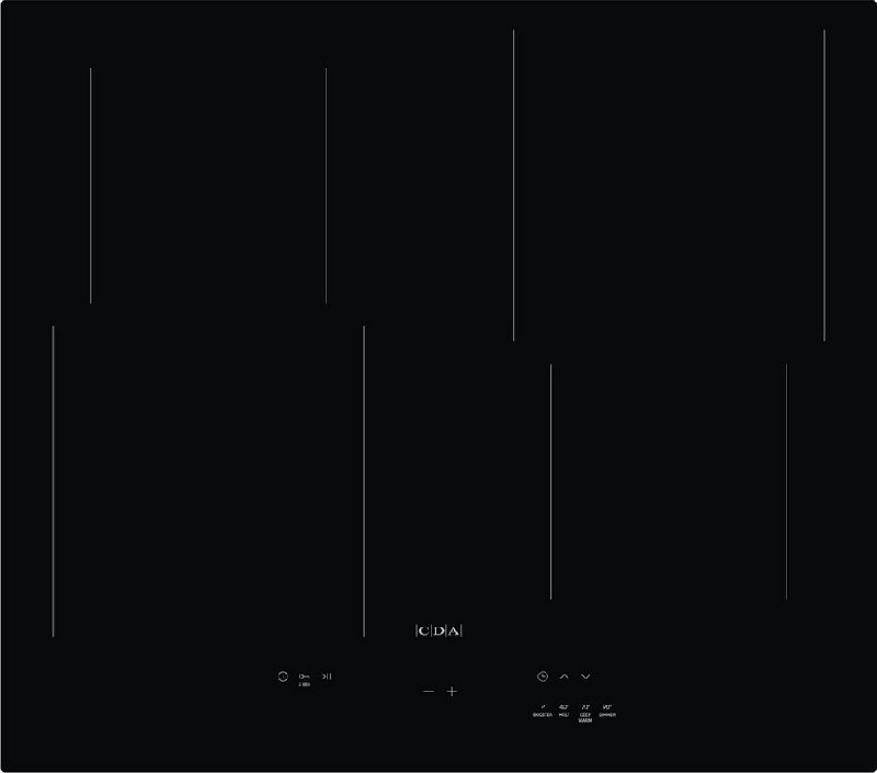 CDA HN6112FR Black 4-Zone Induction Hob with Reduced Depth