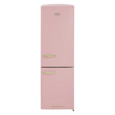 CDA Florence Tea Rose Freestanding 330 Litre 60/40 Frost Free Retro Fridge Freezer in Pink