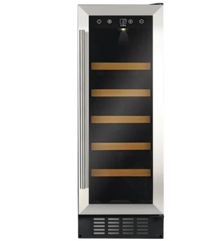 CDA CFWC304SS 19 Bottle Single Zone Freestanding Under Counter Wine Cooler in Stainless Steel