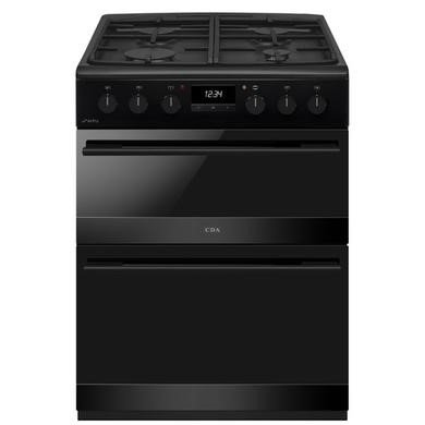 CDA CFD600MB Matte Black 60cm Freestanding Dual Fuel Cooker with 4-Zone Gas Hob