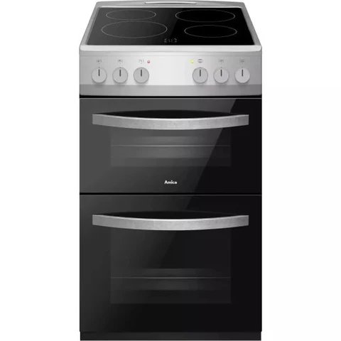 Amica AFC502SS 50cm Ceramic Cooker Twin Cavity - Stainless Steel