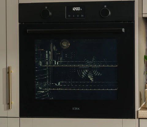 CDA SC500BL Black Single Oven with 76L Capacity and Pyrolytic Cleaning