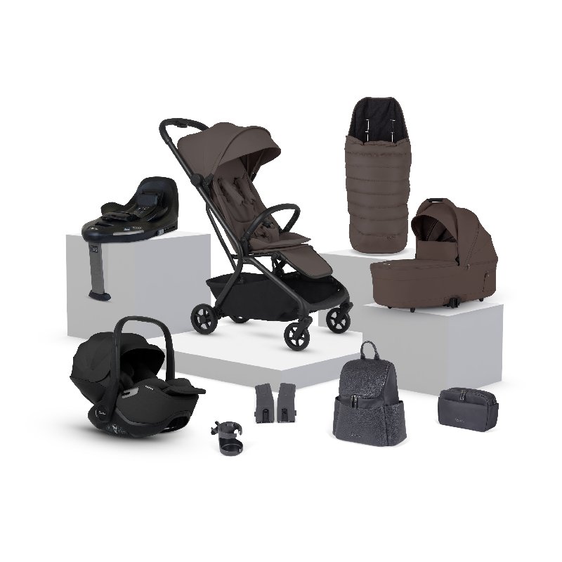 Silver Cross Nia Chocolate Compact Travel System with Accessory Pack