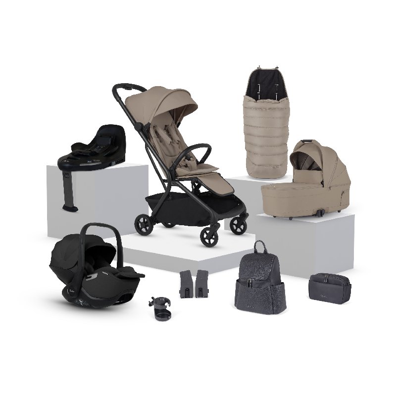 Silvercross Nia Champagne Compact Travel System with 12-Piece Accessory Pack
