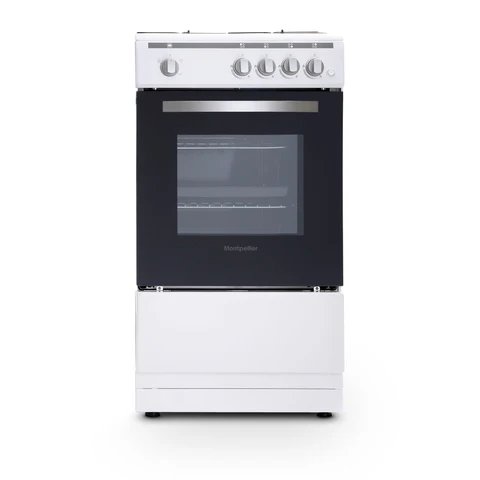 Montpellier MSG50W White 50cm Single Cavity Gas Cooker with 51L Capacity