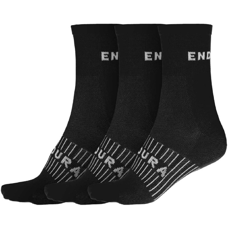 Endura CoolMax Race Cycling Socks (3 Pack) - Black