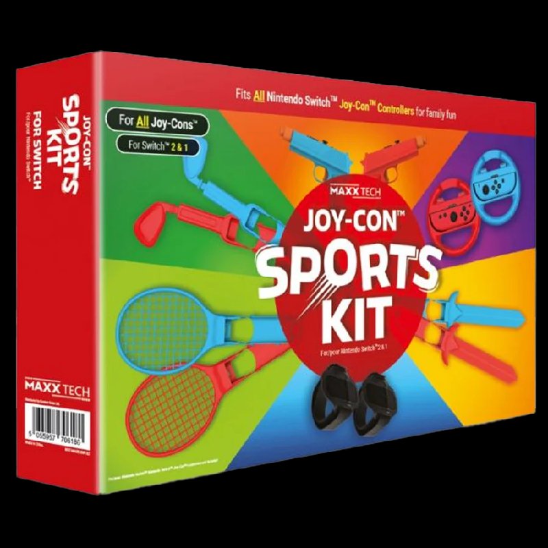 Maxx Tech Joy-Con Sports Kit for Nintendo Switch & Switch 2 - 12-in-1 Accessory Set