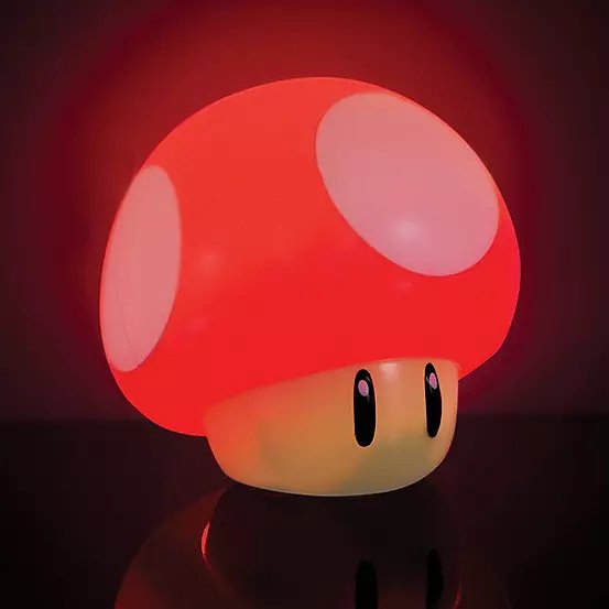 Nintendo Super Mario Mushroom Light - 13cm Novelty Desk Lamp