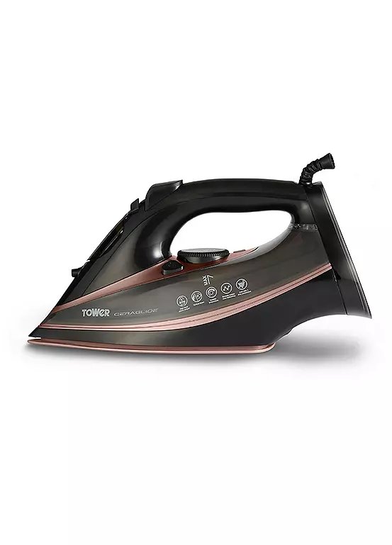 Tower CeraGlide 3100W Steam Iron T22013 with Ceramic Sole Plate, Rose Gold and Black