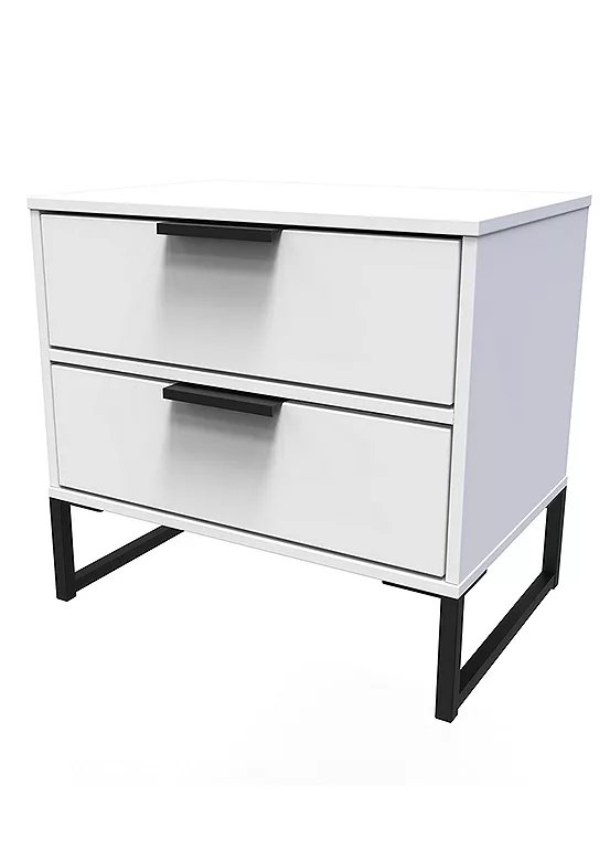 Tamworth Double 2 Drawer Bedside Cabinet in Reed Green (Ready Assembled)