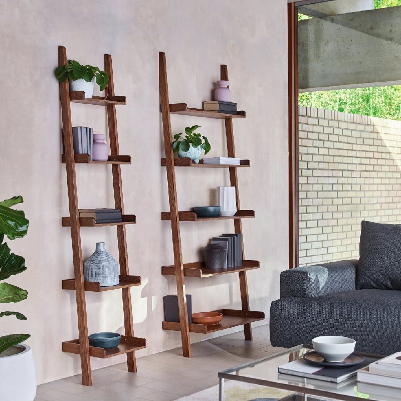 Habitat Jessie Ladder Shelf in Walnut Effect with Five Fixed Shelves