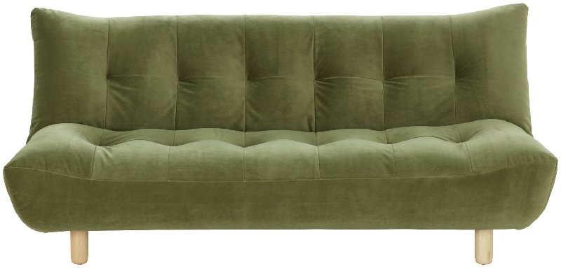 Habitat Kota 3 Seater Velvet Clic Clac Sofa Bed in Green
