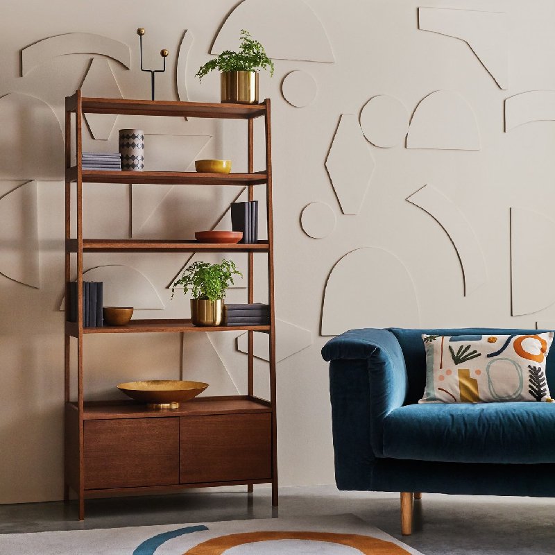 Habitat Marston Oak Veneer Bookcase in Walnut Stain