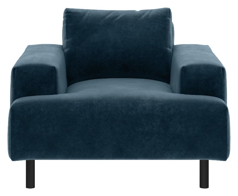 Habitat Julien Velvet Armchair in Navy