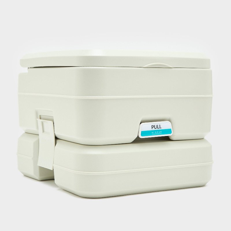 Hi-Gear Portable Flush Toilet, 13L Fresh Water Tank, Light Grey