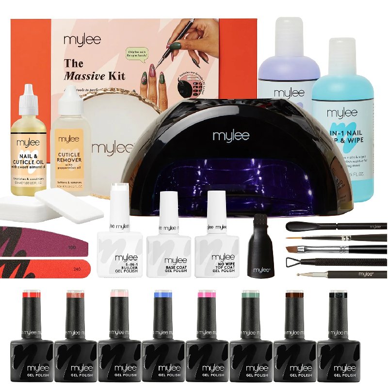 Mylee The Massive Gel Nail Polish Kit with Grande LED Lamp and 8 Colours