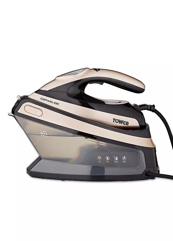 Tower Ceraglide Steam Generator Iron 2400W, 1.5L Tank, Champagne Gold & Black