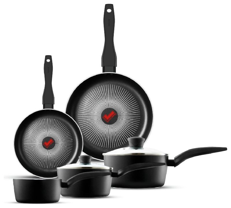 Tower Smart Start Gourmet 5 Piece Aluminium Pan Set - Black