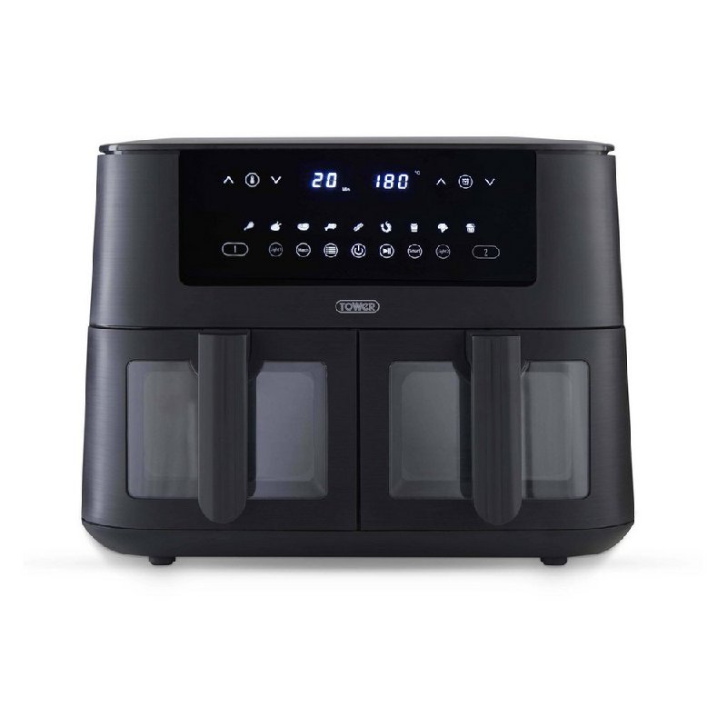 Tower T17151 Vortx 8 Litre Digital Dual Basket Air Fryer - Black