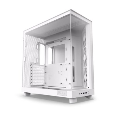 NZXT H6 Flow Compact Dual-Chamber Tempered Glass PC Case in White