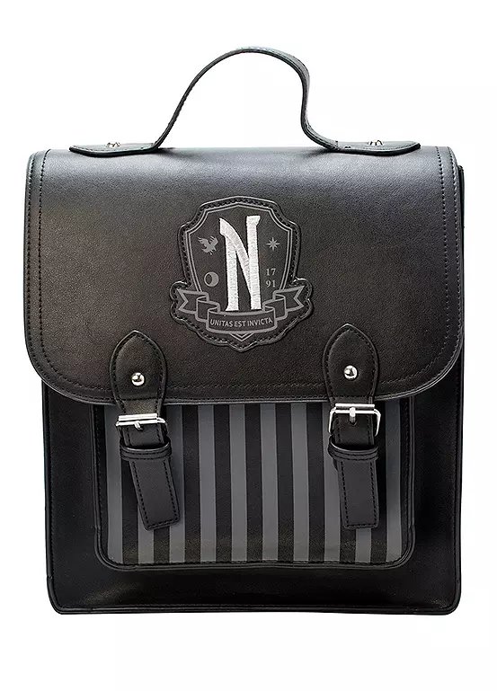 Wednesday Nevermore Academy Backpack Satchel, 31 x 28 x 13 cm