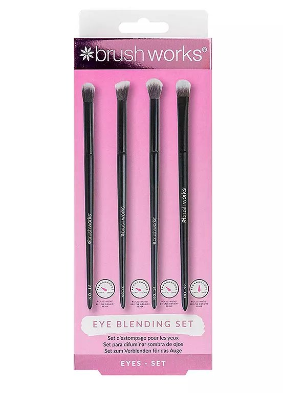 Brushworks Eye Blending Set - 4-Piece Taklon Brush Collection
