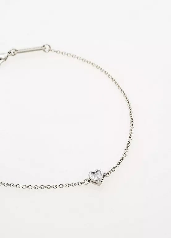 Ted Baker Crystal Halle Heart Adjustable Bracelet with Silver-Tone Plating
