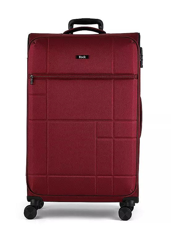 Rock Luggage Tokyo 8 Wheel Softshell Large Suitcase, 94 Litre, Red